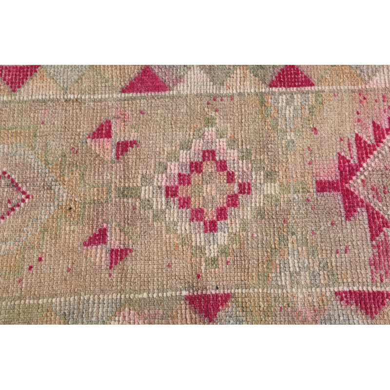 Tapis de couloir en laine rouge 25,2 x 157,5 pouces