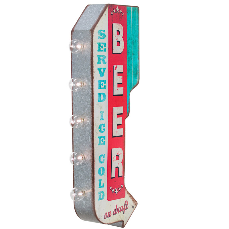 Enseigne à del en bière sur dépouille