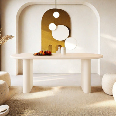 Table de salle à manger en bois massif de style français French Cream