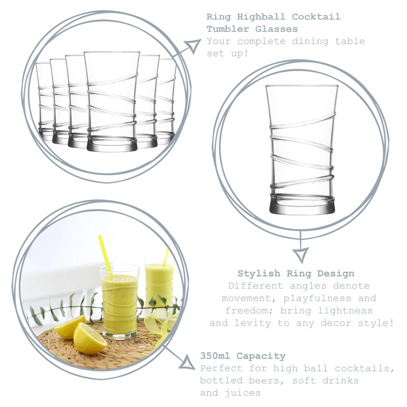 350ml Highball Glass, 6