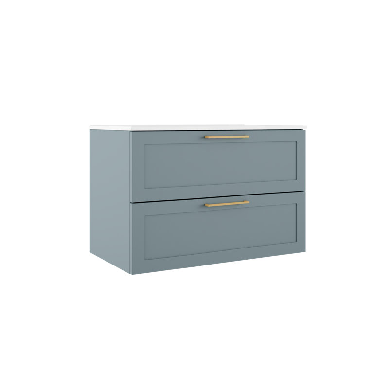 Ensemble de meuble-lavabo simple 36 po, Bleu acier