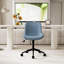 Fauteuil de bureau bleu ergonomique et sans accoudoirs avec fauteuil pivotant à roulettes et siège pivotant réglable