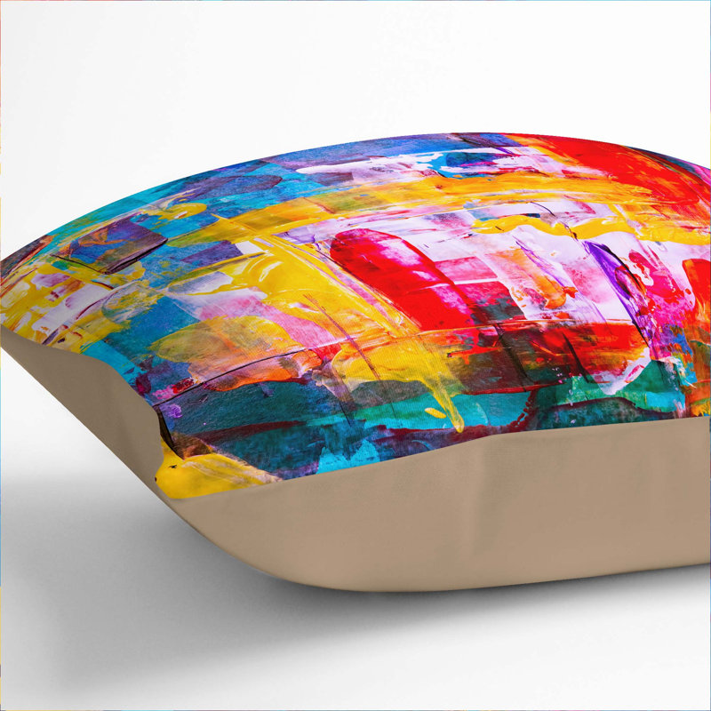 Abstract Square Throw Cushion, 40 x 40 cm, Stone