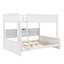 Lit double superposé au-dessus de grand lit double avec 6 armoires de rangement sur le côté et ports USB, cadre de lit avec garde-corps-1467166315