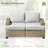 Outdoor All-Weather Wicker Sectional Loveseat Sofa With Cushions-843305540
