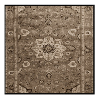 Machine Washable Persian Brown Area Rug