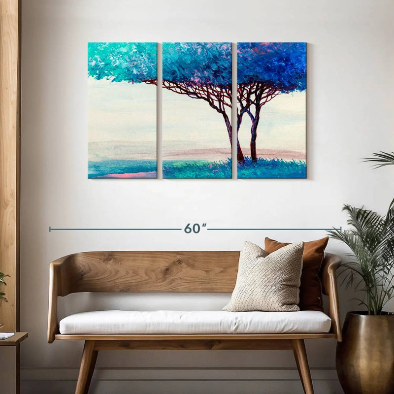 Harnek Blue Tree, 28" H x 45" W