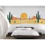 Desert Cactus Wall Decal, Boho Desert Wall Sticker, Southwest Wall Art, Bedroom Wall Mural, Sun Desert Decor, 534Mv-1979473403