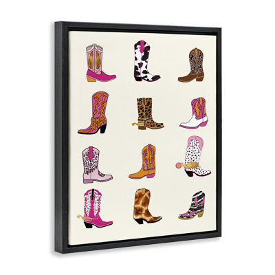 Bright Cowboy Boots & Spurs Floating Frame, design by Susan Arnot