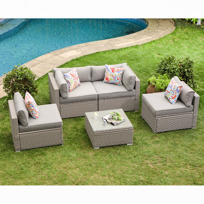 Huyett 4 - Person Patio Conversation Sets with Cushions