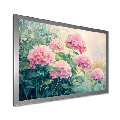 Hortensias dans un pré d'été I - Hortensia, art mural