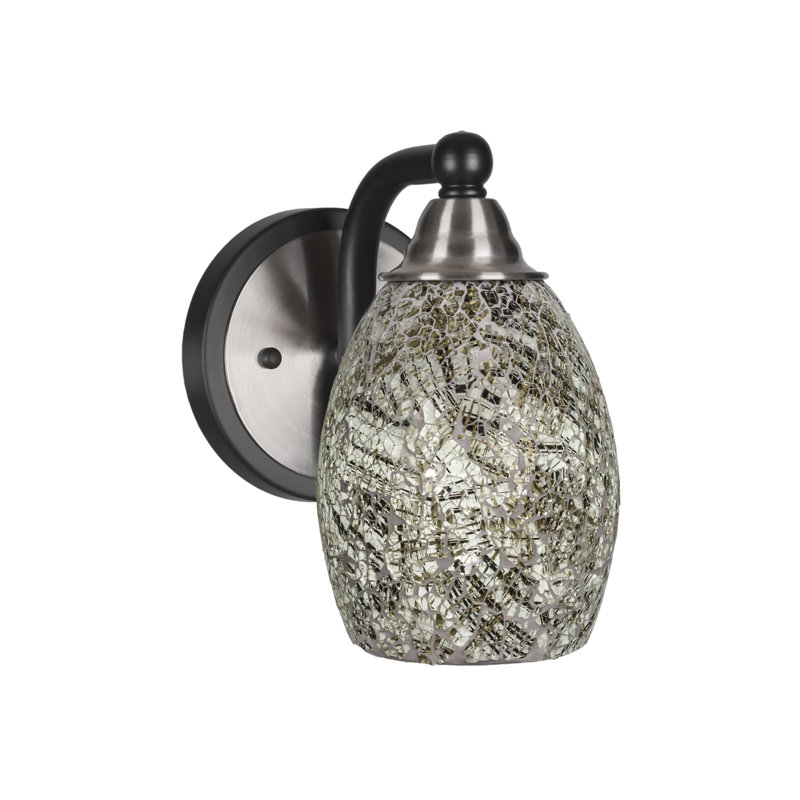 Michell 1-Light Wall Sconce, Matte Black/Brushed Nickel