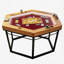 Table de jeu et de jeu multifonctionnelle pour 4-6 joueurs avec tapis de jeu amovible, brun