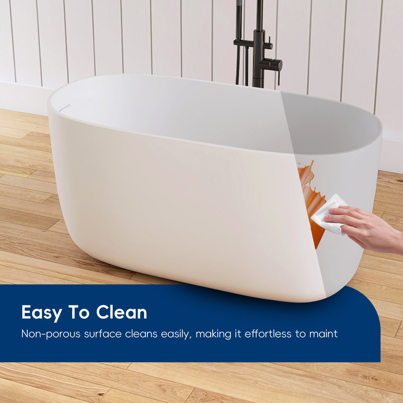 Forma 47'' Freestanding Tub Solid Surface Small Freestanding Deep Soaking Bathtub