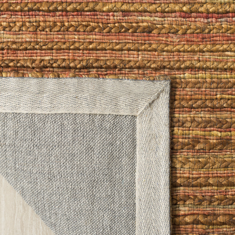 Doleman Hand Woven Hemp/Cotton Rug in Rust, Rectangle 8' x 10'
