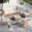 Ensemble de conversation modulaire à 6 places en osier de patio avec coussins-119905188