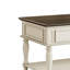 Table à cocktail rétro, tiroir pour télécommandes, tablette spacieuse, roues verrouillables, gris et blanc, sous-verres en matériaux, structure en pin-1893277835