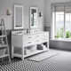 Cronin 72" Carrara White Marble Countertop Bath Vanity with Mirror