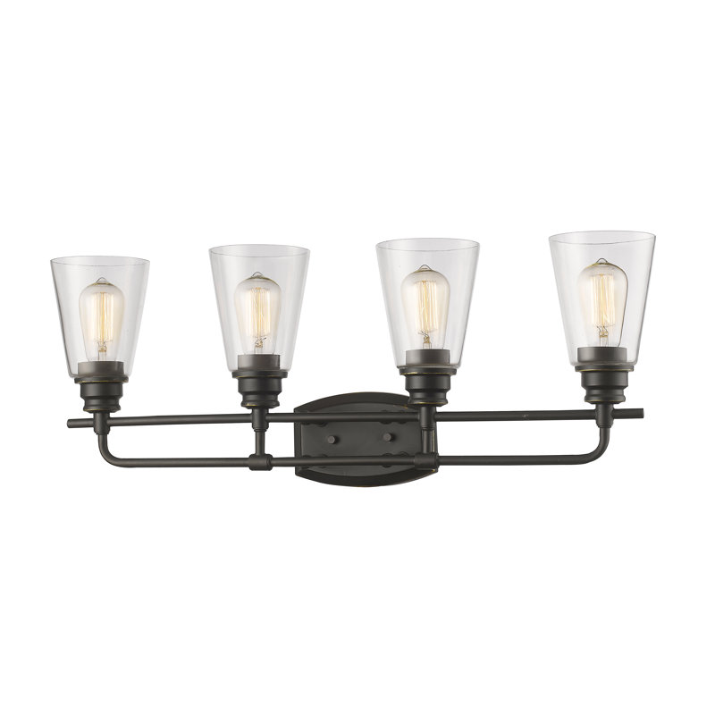 Éclairage pour salle de bain 4 lumières Jantz, Bronze vieilli