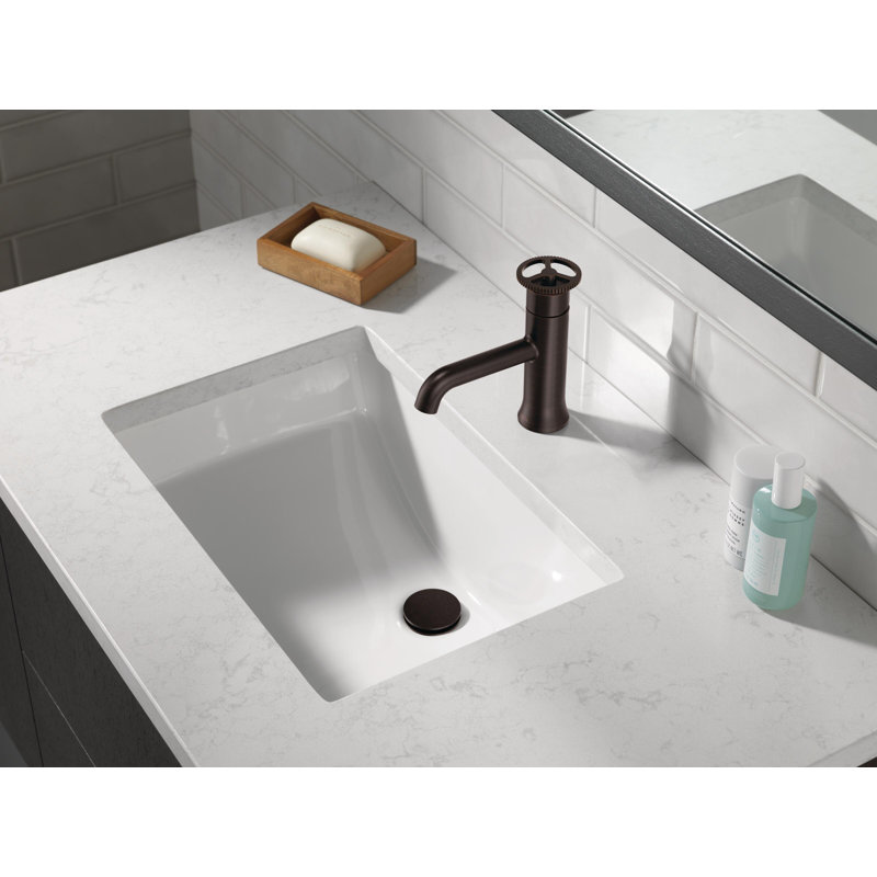 Trinsic Single Hole Bathroom Faucet with Wheel Handle, Single Handle Bathroom Sink Faucet, Venetian Bronze