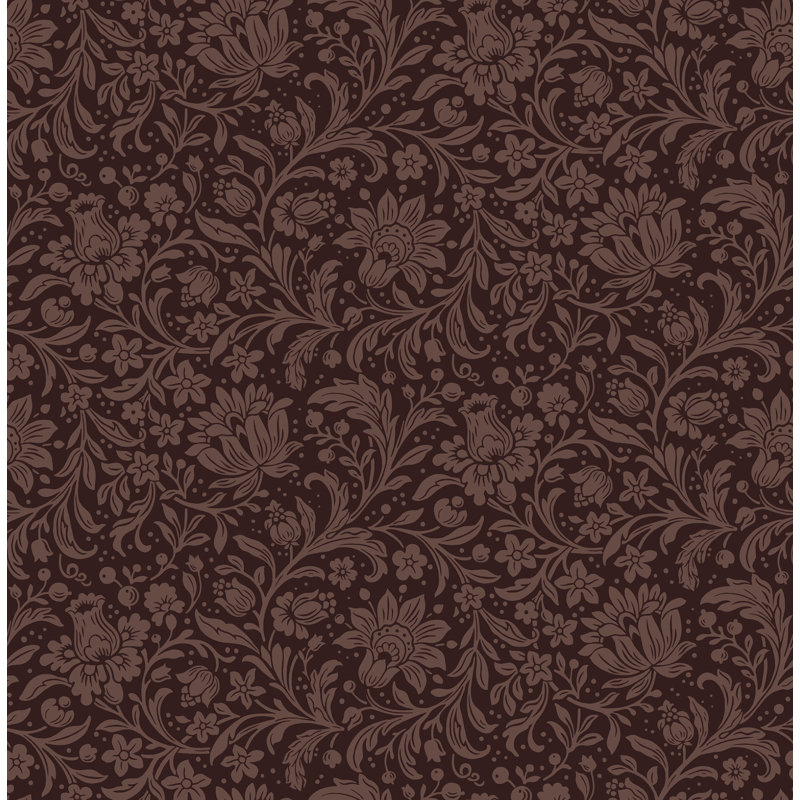 Papier peint floral Hague, Rouge