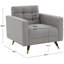 Fauteuil club en polyester touffeté 33,1 po