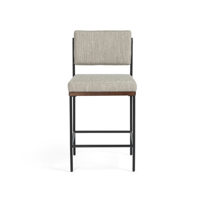 Benton Upholstered Stool with Metal Frame
