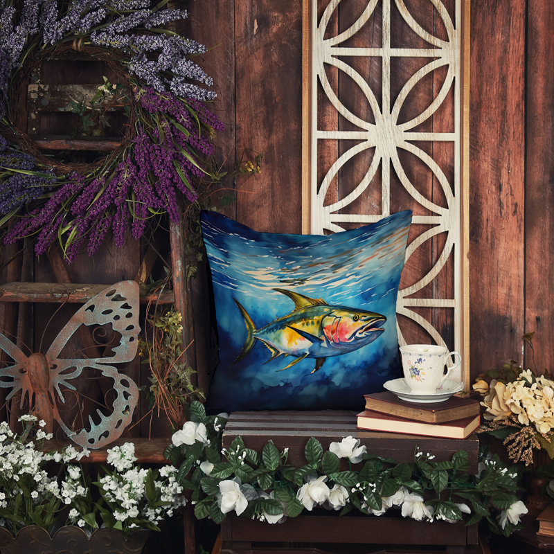 Nautical Indoor/Outdoor Throw Pillow, 14"H x 14"W