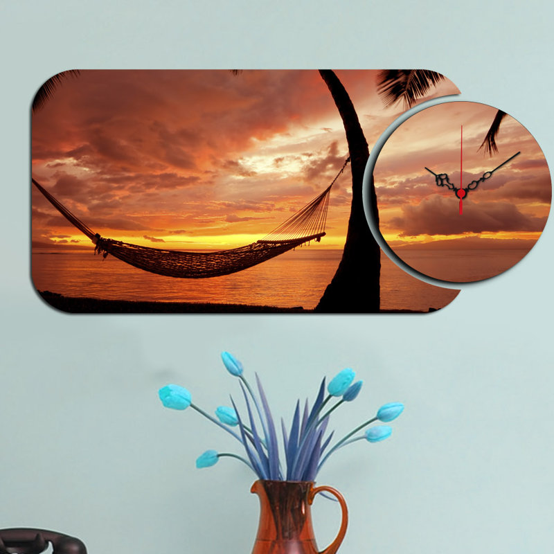 Chic Decorative Wall Clock Set (2 Pieces), Modern Design, 26.8 x 12.6 inches | 100% MDF Construction, Thickness: 0.1 inches | Perfect for Living Room, Office, or Bedroom Decor, Stylish and Functional Timepieces