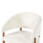 Chaise de salle à manger Liora, de style moderne du milieu du siècle, en bois d'hévéa, avec accoudoirs incurvés, assise rembourrée et dossier enveloppant.-135743935-135743937