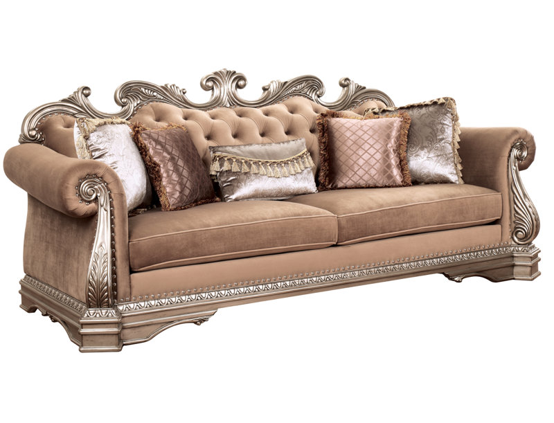 Lititz Rolled Arm Sofa in Antique Silver