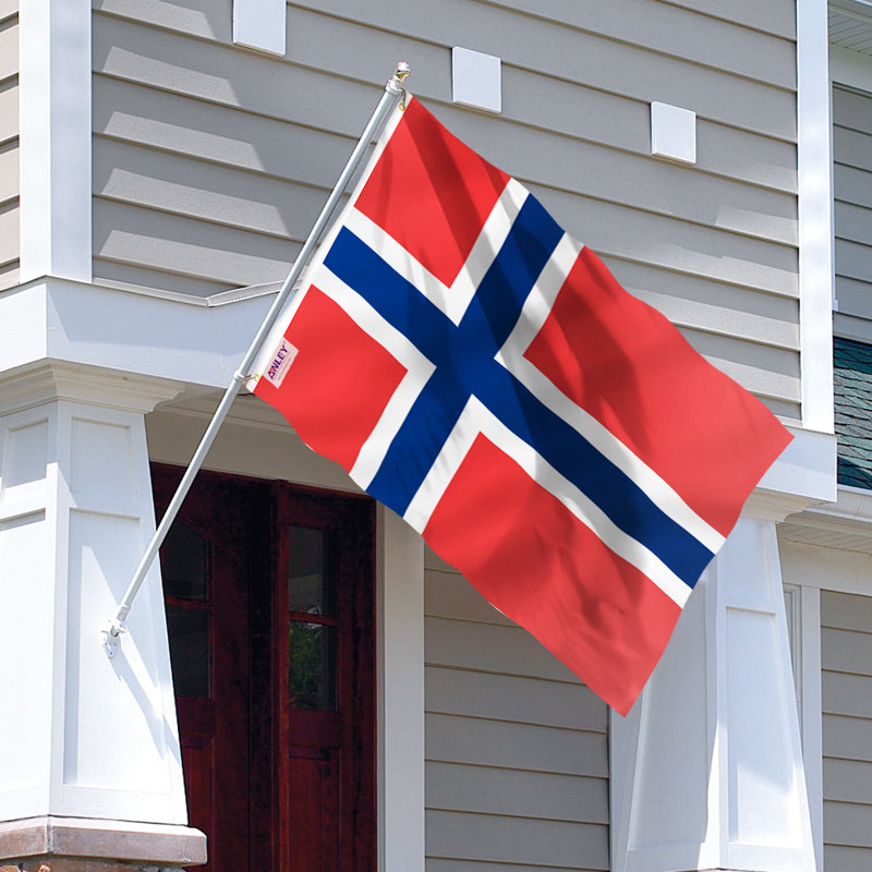 Norwegian 3x5 Foot Polyester Flag with Brass Grommets