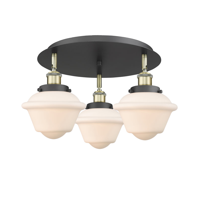 Plafonnier encastré Grourke, Blanc mat, Laiton antique noir