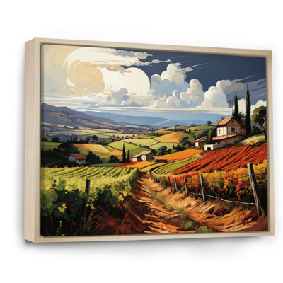 «Vineyard Rows Of Ruby Landscape», reproduction sur toile