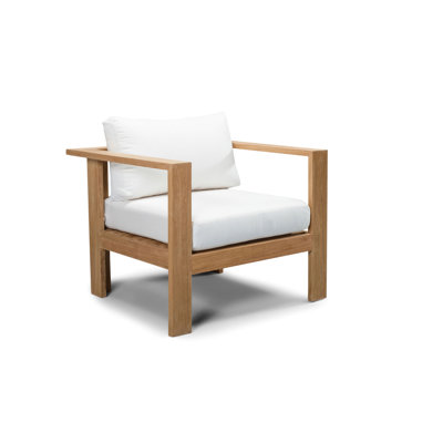 Chaise de patio en teck avec coussin Sonoma
