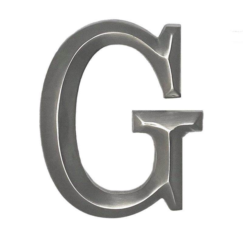 Heurtoir de porte lettre monogramme, Nickel, G