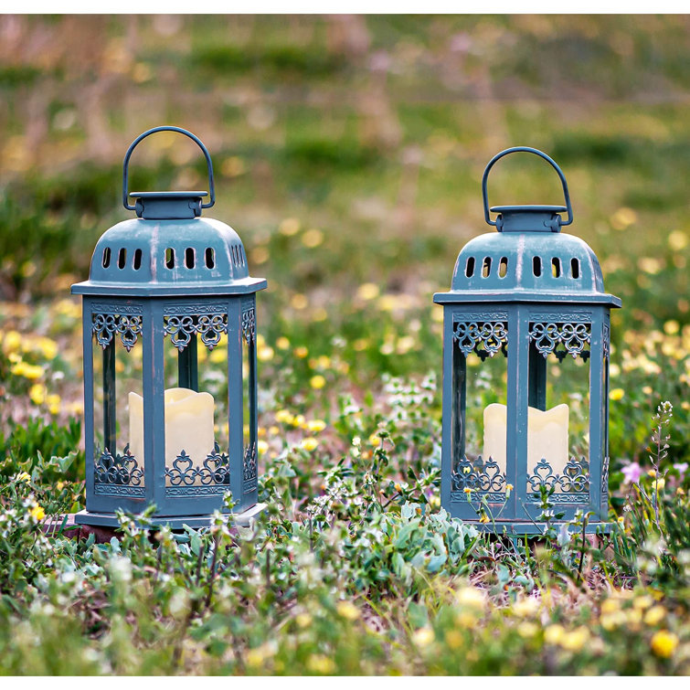 turquoise outdoor lantern