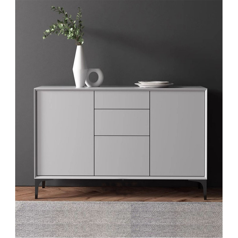 Nordic Minimalist Style Sideboard, Light Gray, 31.49" H x 47.24" W x 15.75" D