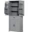 Armoire de salle de bain grise, portes, tiroir, tablette réglable, matériaux de rangement grande capacité-308923010