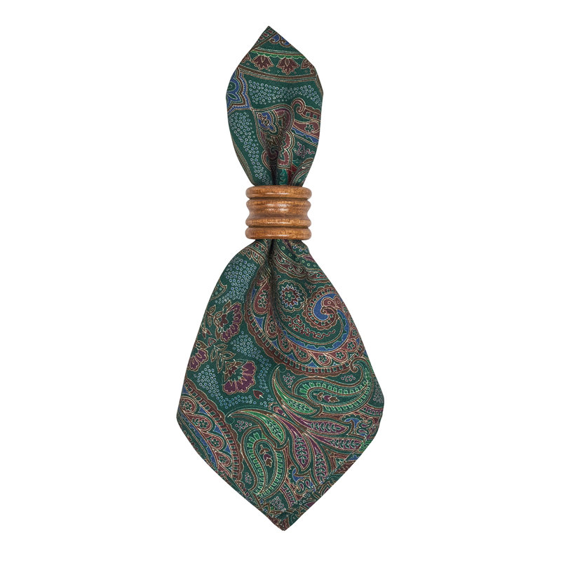 Set of 4 Paisley Napkin Set, Green