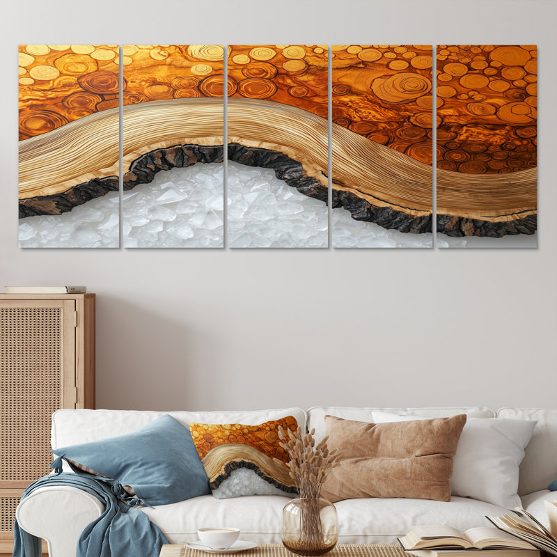 Or de la rivière Amber Nord I - Art mural forêt - Art mural traditionnel, H 28 po x l 60 po, 5