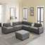 Canapé modulaire de 104 po avec plateau en acrylique-1872897378