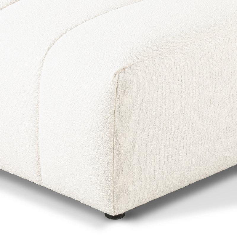Chaise longue rembourrée Bowry, Accoudoir à droite (vu de face), Nuage Fayette