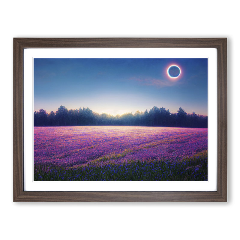 Wild Bluebell Field - Framed Print, 34cm H x 46cm W x 2cm D, Walnut Framed