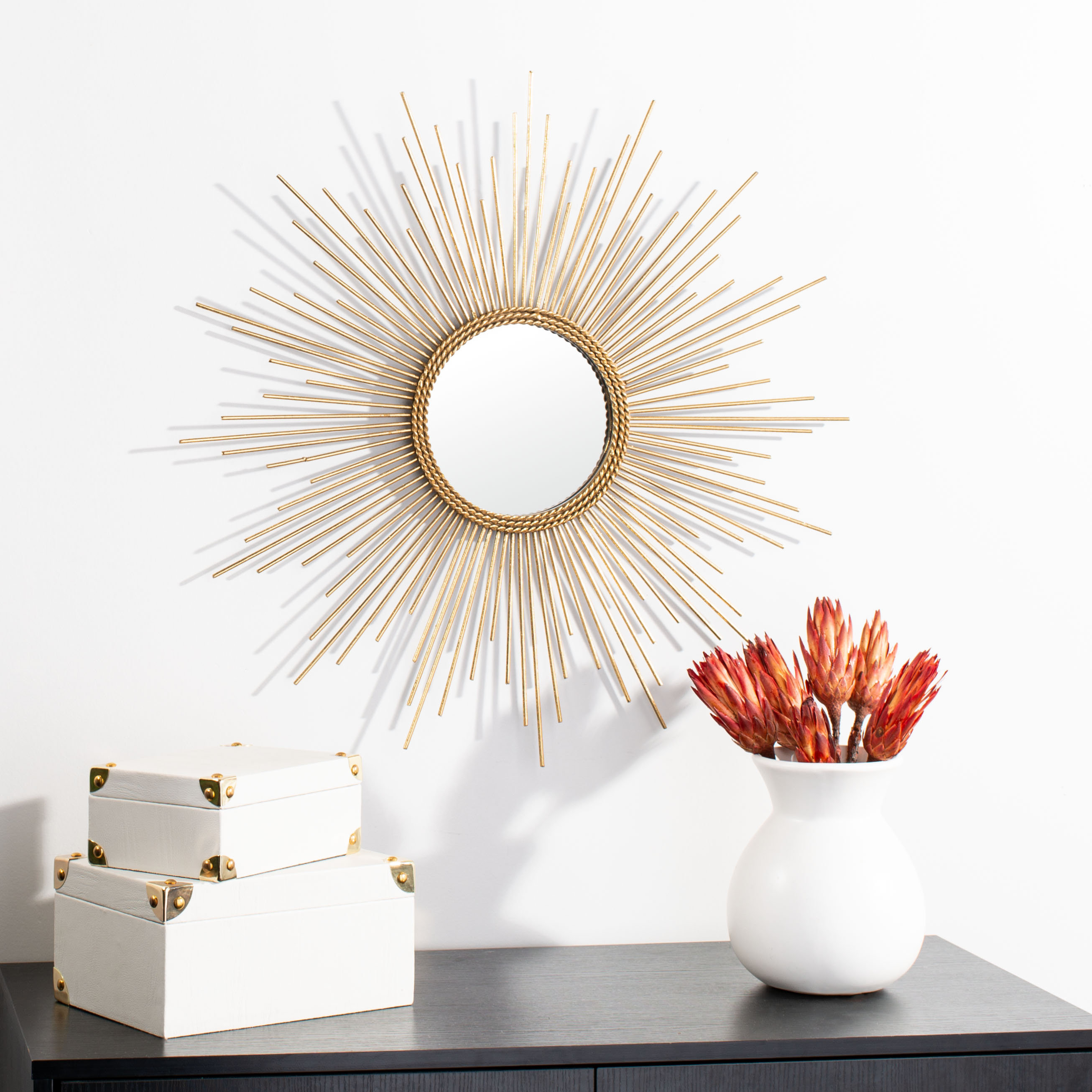 Buy Chrome Moderna Shelf Wall Mirror from Next USA