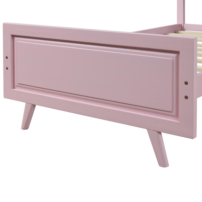 Lit plateforme simple Mervela, Rose