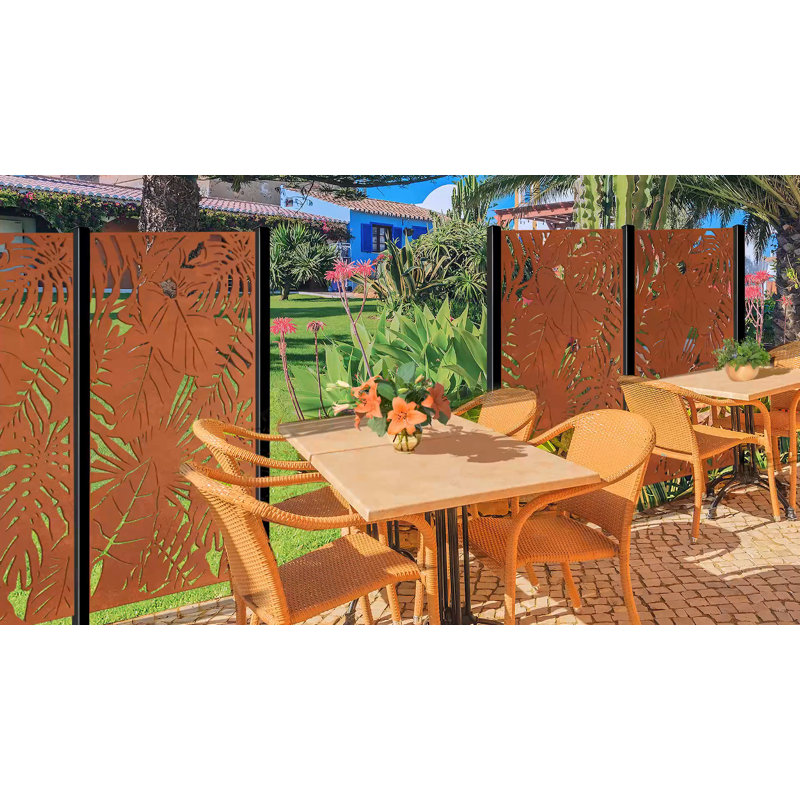 Rustic Spiral Decorative Corten Steel Screen Panel