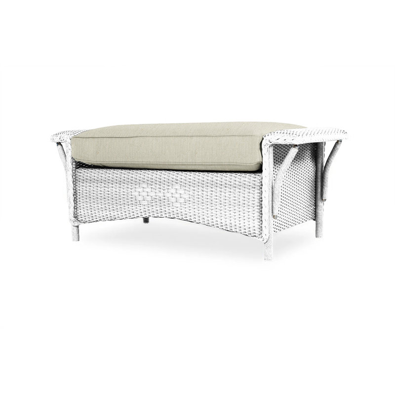 Nantucket Outdoor Ottoman, White, Beach Natural