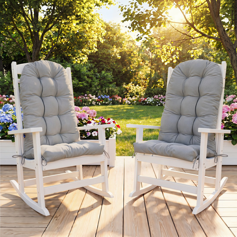 Coussin de siège et de dossier Adirondack pour l'extérieur et l'intérieur 5 po, Gris clair