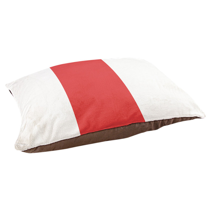 Oreiller Maryland, Moyen (l 28 po x P 18 po x H 6 po), Blanc / Rouge